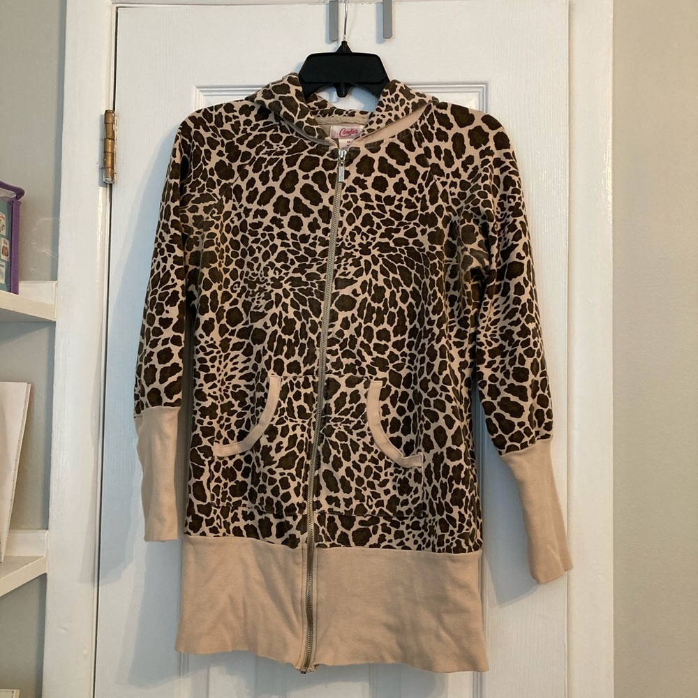 Candie’s Giraffe print long hooded sweatshirt